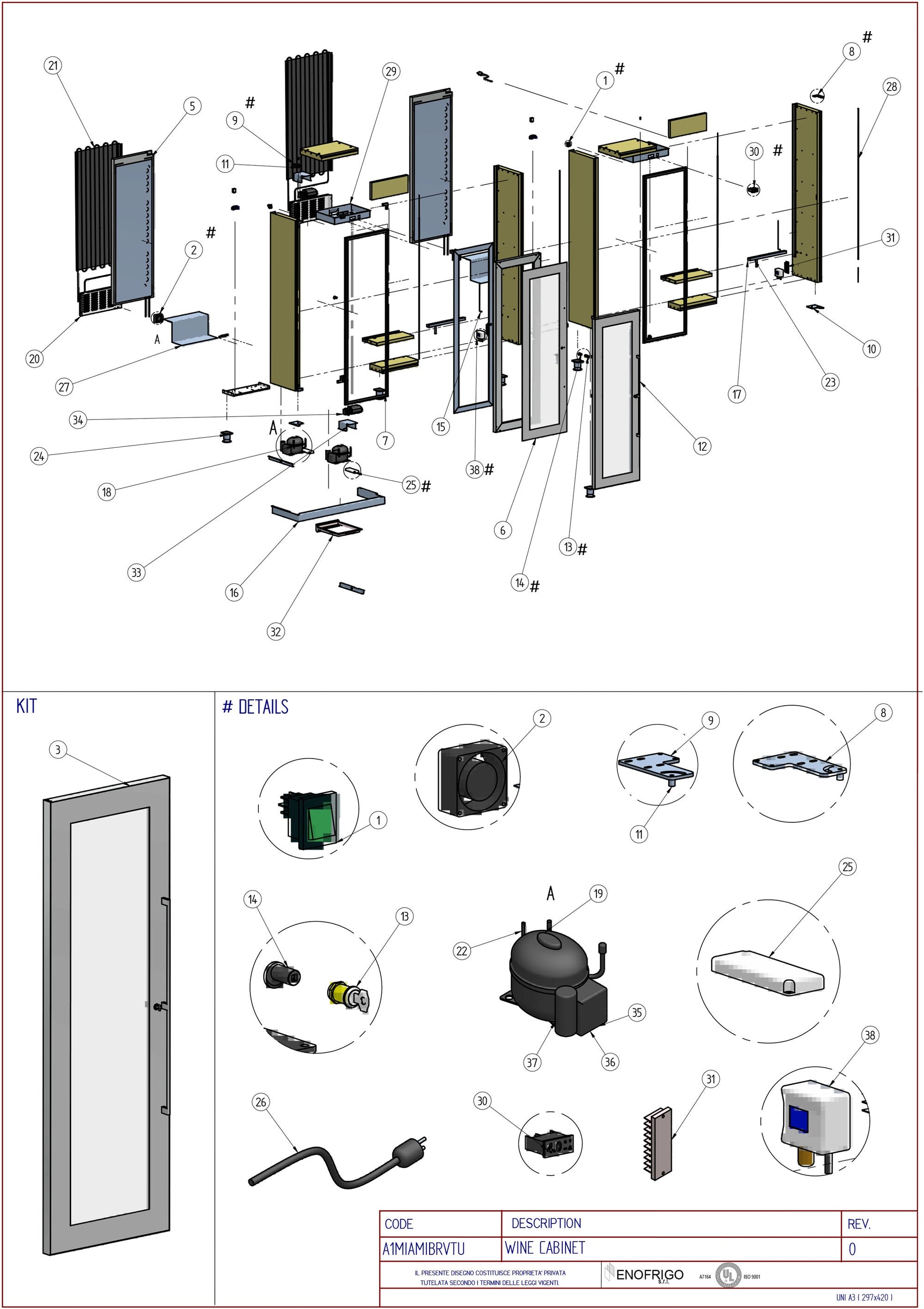 A1MIAMIBRVTU Diagram Part List